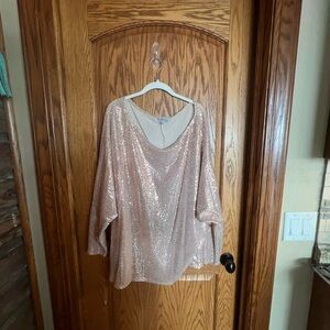 Sparkling Sequin Plus Size Women's Top
